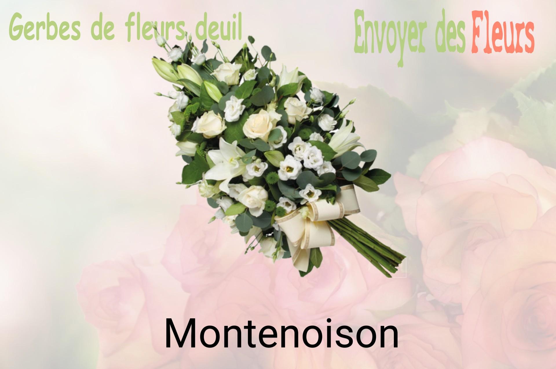 Gerbe de fleurs de deuil livrée à Montenoison
